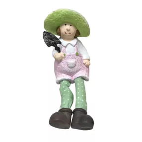 KERÁMIA KERTÉSZ NŐ, LÓGÓLÁBÚ, ZÖLD VAGY RÓZSASZÍN