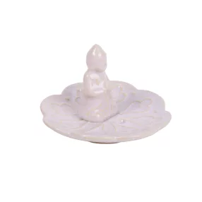 KERÁMIA FÜSTÖLŐ TARTÓ, BUDDHA, FEHÉR