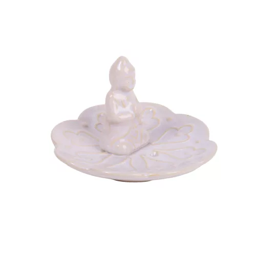 KERÁMIA FÜSTÖLŐ TARTÓ, BUDDHA, FEHÉR