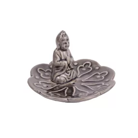 KERÁMIA FÜSTÖLŐ TARTÓ, BUDDHA, SZÜRKE
