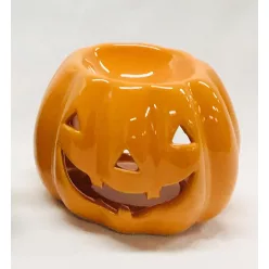 KERÁMIA OLAJMÉCSES, HALLOWEEN TÖK, NARANCSSÁRGA