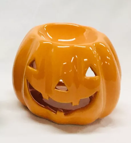 KERÁMIA OLAJMÉCSES, HALLOWEEN TÖK, NARANCSSÁRGA