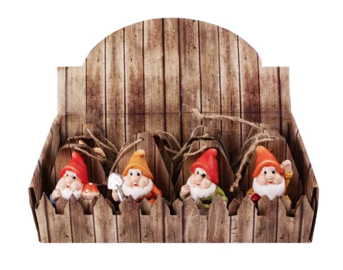 KERÁMIA TÖRPÉK, AKASZTÓS, KERÍTÉSES DÍSZTASAKBAN