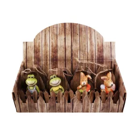   KERÁMIA BÉKA ÉS NYÚL, AKASZTÓS, KERÍTÉSES DÍSZTASAKBAN