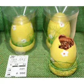 KERÁMIA DEKOR TOJÁS, VIRÁGOS, SÁRGA