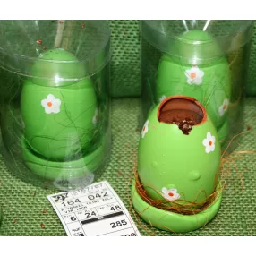 KERÁMIA DEKOR TOJÁS, VIRÁGOS, ZÖLD