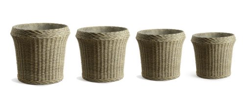 BETONKASPÓ, 4 DARABOS, KEREK, KOSÁR MINTÁS, SÁRGÁS SZÜRKE