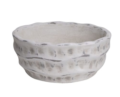 BETON KASPÓ, KÖR ALAKÚ, TÁL, HULLÁMOS, FEHÉR MOSOTT