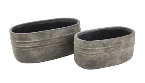 BETON KASPÓ SZETTBEN, 2 DARAB, OVÁL, 2 VONAL MINTÁS, FEKETE