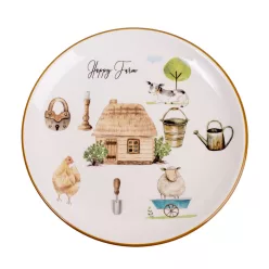 KERÁMIA TÁNYÉR, HAPPY FARM MINTÁS