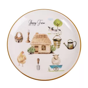 KERÁMIA TÁNYÉR, HAPPY FARM MINTÁS
