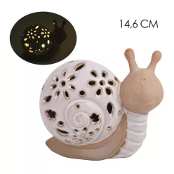 PORCELÁN LED CSIGA, NATÚR FEHÉR