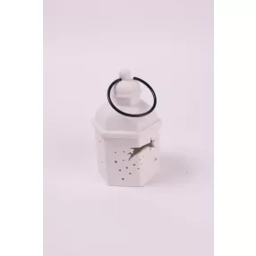 PORCELÁN LÁMPÁS LEDDEL, FEHÉR, HULLÓCSILLAG MINTÁS