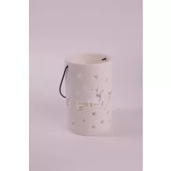 PORCELÁN LED LÁMPÁS, SZARVAS, FEHÉR