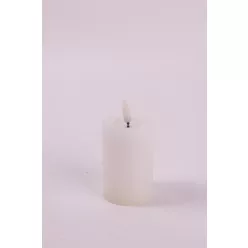 LEDES WAX GYERTYA, LÁNGEFFEKTTEL, RUSZTIKUS, FEHÉR