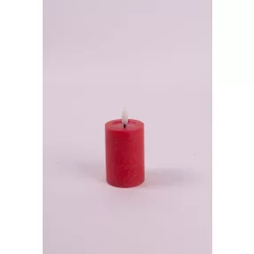 LEDES WAX GYERTYA, LÁNGEFFEKTTEL, RUSZTIKUS, PIROS