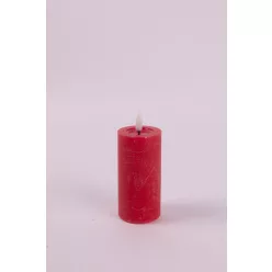 LEDES WAX GYERTYA, LÁNGEFFEKTTEL, RUSZTIKUS, PIROS