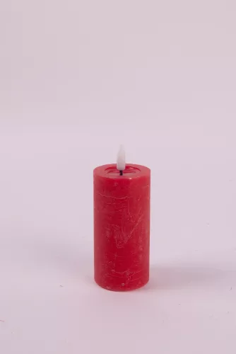 LEDES WAX GYERTYA, LÁNGEFFEKTTEL, RUSZTIKUS, PIROS