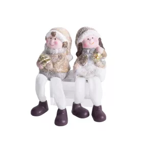 KERÁMIA LÁNYKA, LÓGÓLÁBÚ, DRAPP FEHÉR