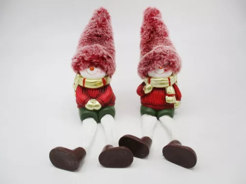 KERÁMIA LÁNYKA, LÓGÓLÁBÚ, PIROS FEHÉR