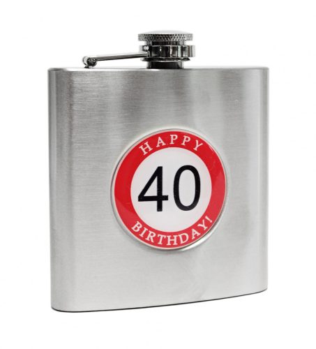 LAPOSÜVEG ROZSDAMENTES ACÉL, HAPPY 40 BIRTHDAY FELIRAT