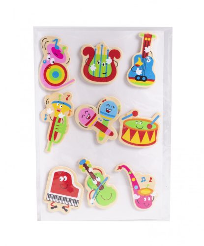 312070 WOODEN STICKERS MUSICAL INSTRUMENTS SET OF 9