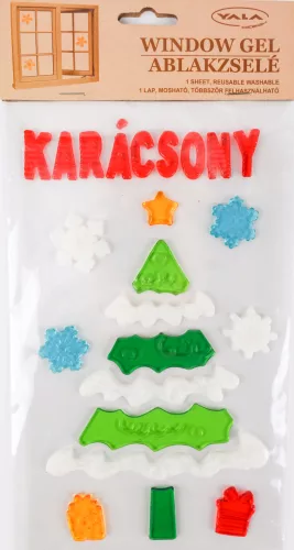 ABLAKZSELÉ FENYŐFA, KARÁCSONYT FELIRAT