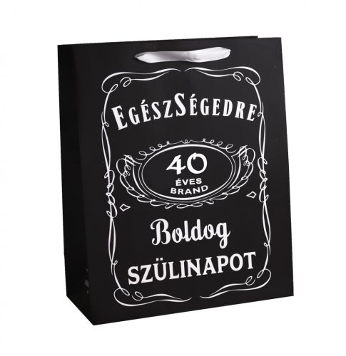 349967 PAPÍRTASAK MATT EGÉSZSÉGEDRE BOLDOG SZÜLINAPOT 40