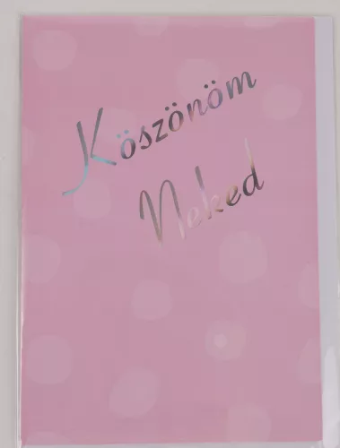 KÉPESLAP, KÖSZÖNÖM NEKED FELIRATTAL, LILA