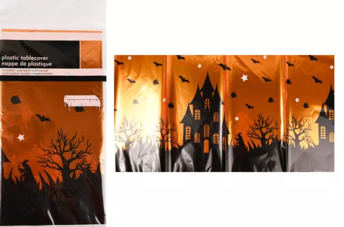 HALLOWEENI DEKORÁCIÓ, MŰANYAG ASZTALTERÍTŐ, HALLOWEENI ÉJSZAKA,