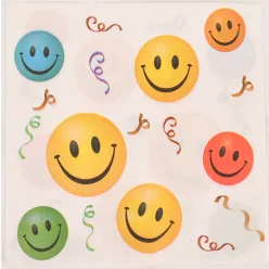   PARTY PAPÍR SZALVÉTA, 20 DARABOS SZETT, 2 RÉTEGŰ, SMILE MINTÁZATÚ, SÁRGA