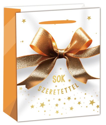 PAPÍRTASAK MATT, ARANY FÉNYES NYOMÁSSAL, MASNI,  SOK SZERETETTEL FELIRATTAL