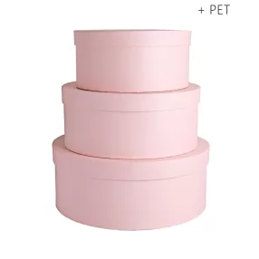   PAPÍRDOBOZ SZETT MŰANYAG BETÉTTEL, 3 DARABOS,VINTAGE PINK   INK