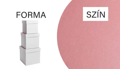 PAPÍRDOBOZ SZETT MŰANYAG BETÉTTEL, 3 DARABOS, KOCKA ALAKÚ, SPECIÁLIS METÁLOS PUNCS