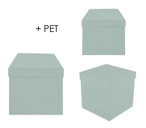 PAPÍRDOBOZ SZETT MŰANYAG BETÉTTEL, 3 DARABOS, KOCKA ALAKÚ, MISTIC GREY