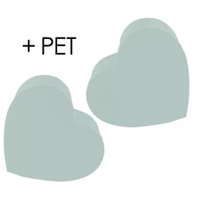   PAPÍRDOBOZ SZETT MŰANYAG BETÉTTEL, 2 DARABOS, SZÍV ALAKÚ, MISTIC GREY