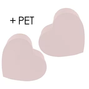   PAPÍRDOBOZ SZETT MŰANYAG BETÉTTEL, 2 DARABOS, SZÍV ALAKÚ, MISTIC PINK