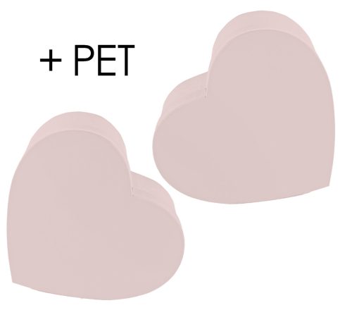 PAPÍRDOBOZ SZETT MŰANYAG BETÉTTEL, 2 DARABOS, SZÍV ALAKÚ, MISTIC PINK