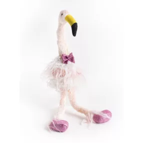 DEKOR FLAMINGÓ LÓGÓLÁBÚ, RÓZSASZÍN-FEHÉR SZŐRÖS