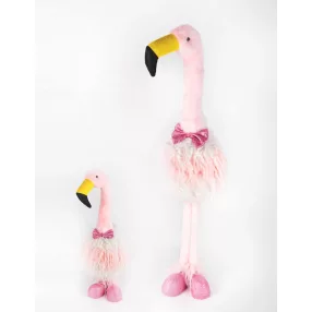   DEKOR FLAMINGÓ TELESZKÓPOS LÁBÚ, RÓZSASZÍN-FEHÉR SZŐRÖS