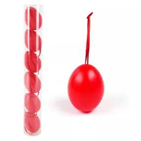 MŰANYAG TOJÁS SZETT CSŐBEN, 6 DARABOS, PIROS