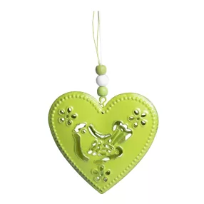 FÉM DEKORÁCIÓ   LÓGÓ SZÍV ZÖLD