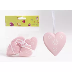 MŰANYAG DEKOR SZÍV 6 DARABOS RÓZSASZÍN