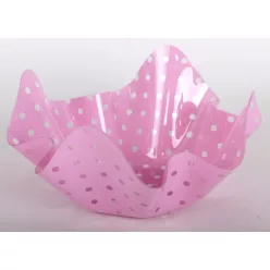 MŰANYAG TÁL HULLÁMOS  PÖTTYÖS  PINK
