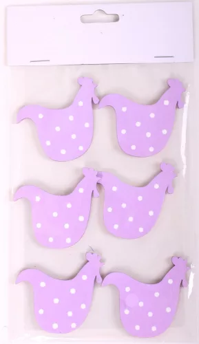 DEKOR FA TYÚK  PÖTTYÖS LILA   S  LILA