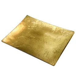 ÜVEG TÁL GYŰRT ARANY 17X13