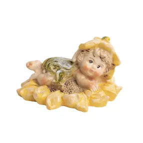 POLIREZIN DEKORÁCIÓ, VIRÁGTÜNDÉR LEVÉLEN, HASAL, ZÖLD