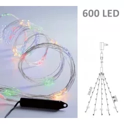   LED KÜLTÉRI DRÓTFŰZÉR, 600 LEDES, 8 FUNKCIÓVAL, IDŐZÍTŐVEL, SZÍNES