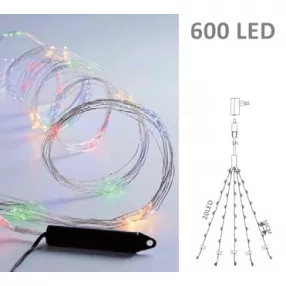 LED KÜLTÉRI DRÓTFŰZÉR  600 LED SZÍNES