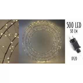 VILÁGÍTÓ DRÓT KOSZORÚ, 500 LEDDEL